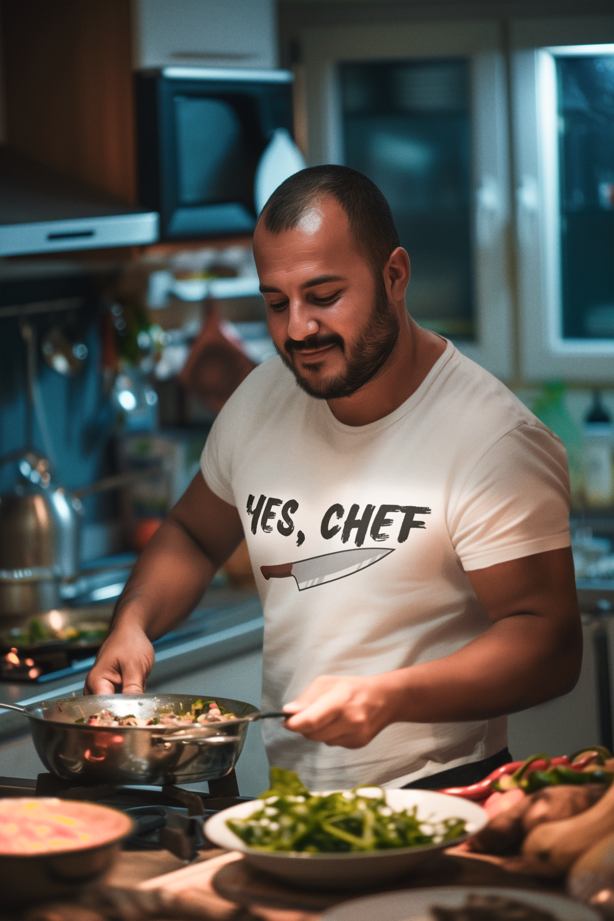 “Yes, Chef” Knife Graphic T-Shirt