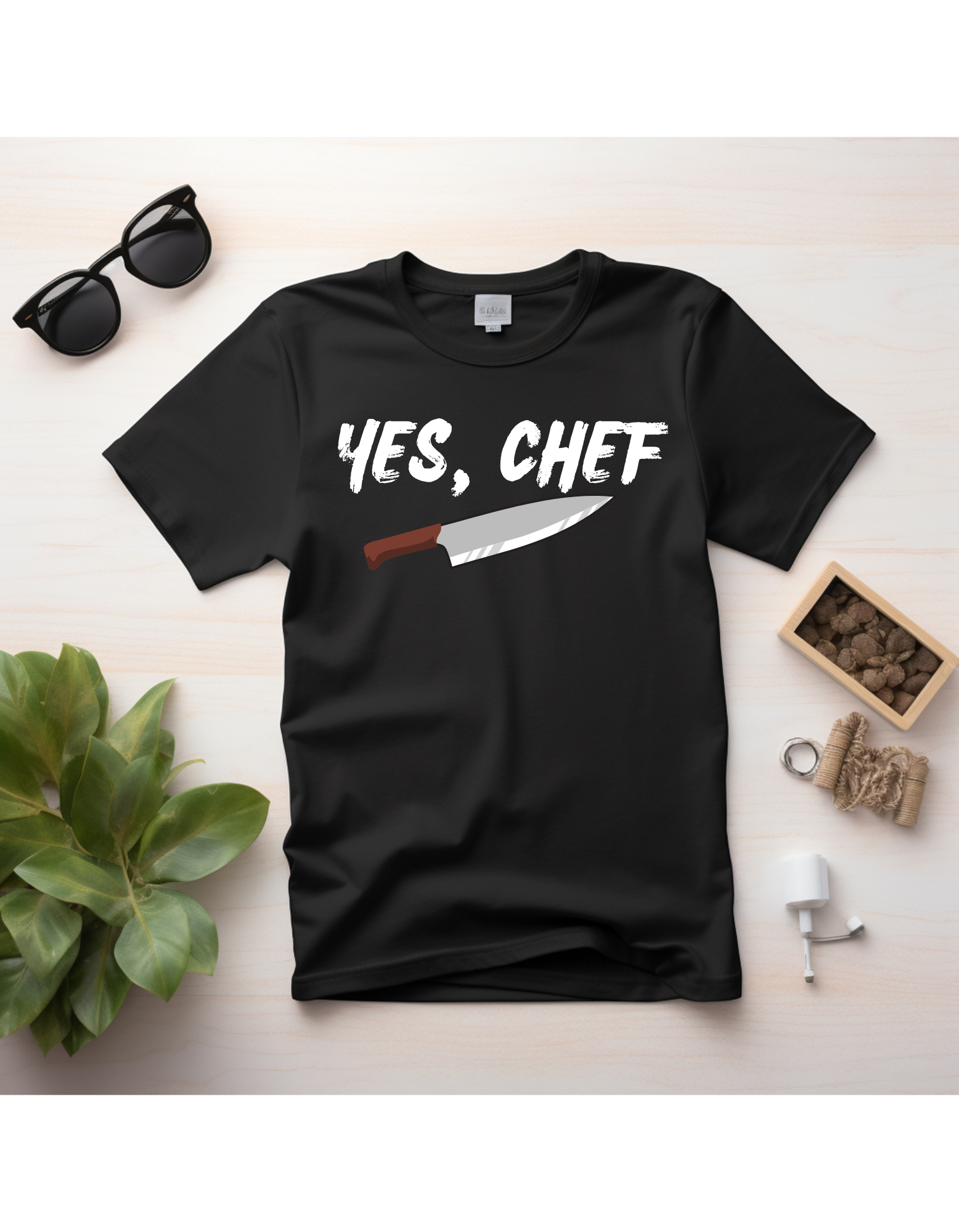 “Yes, Chef” Knife Graphic T-Shirt