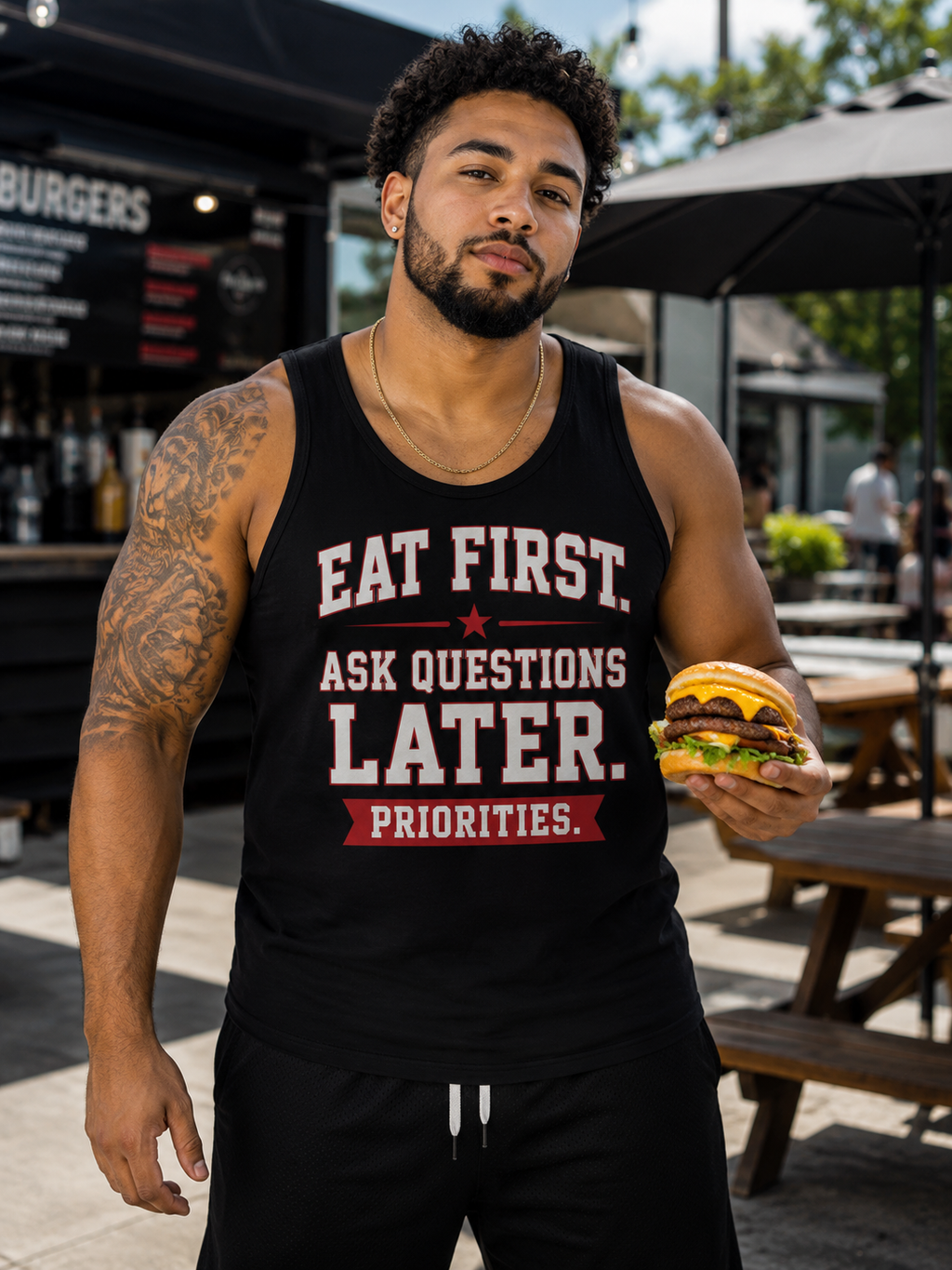 Eat 1st, Questions Later - Unisex Bella Canvas Tank Top