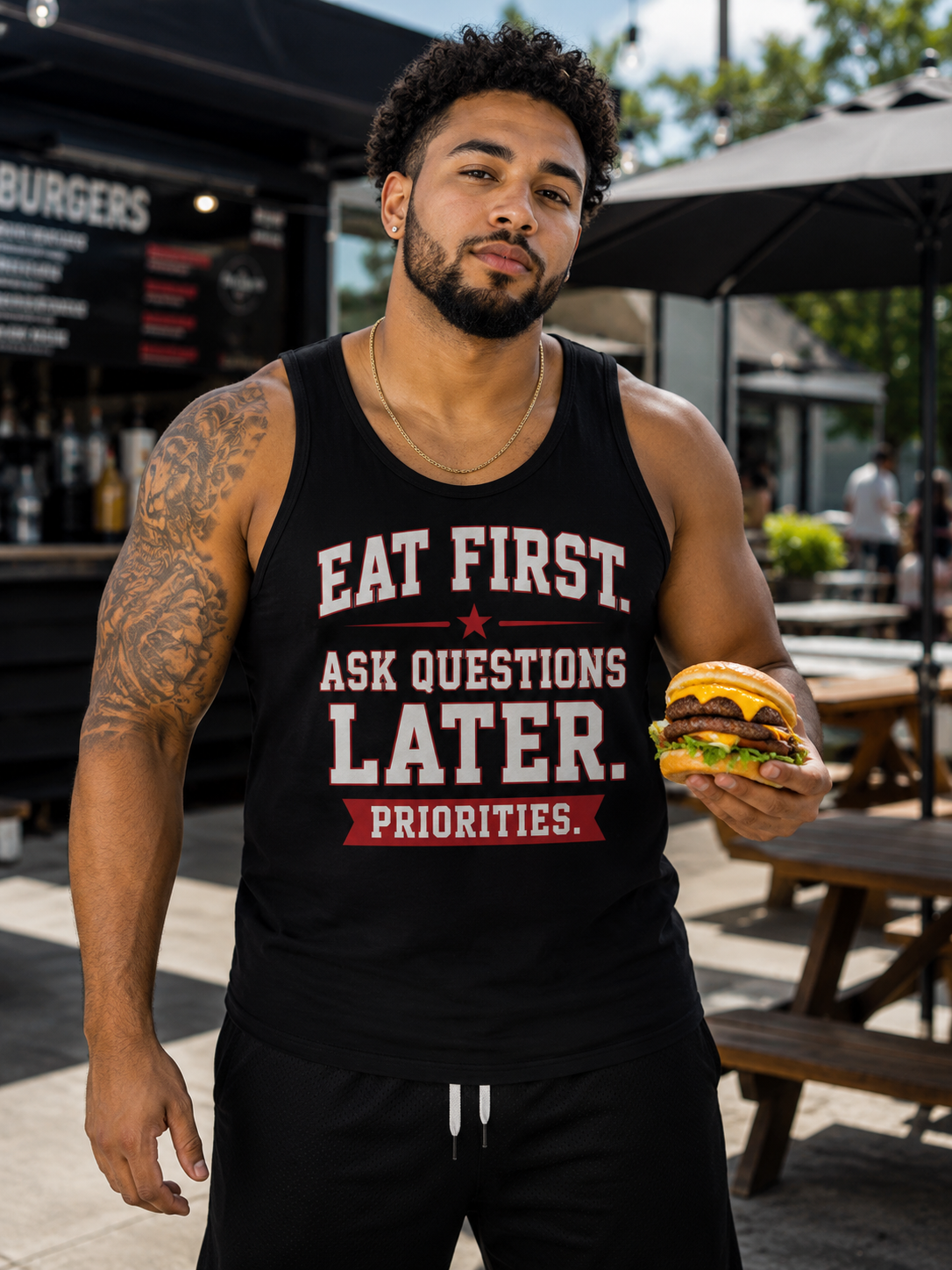 Eat 1st, Questions Later - Unisex Bella Canvas Tank Top
