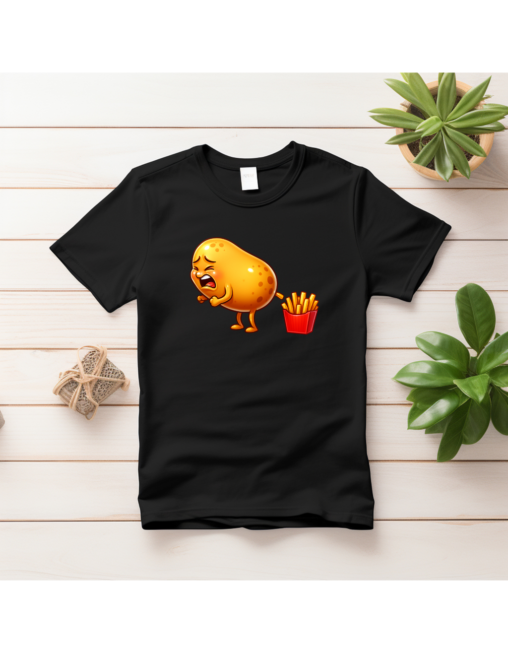 Potato Making (Pooping) Fries – Funny Foodie Cartoon T-Shirt