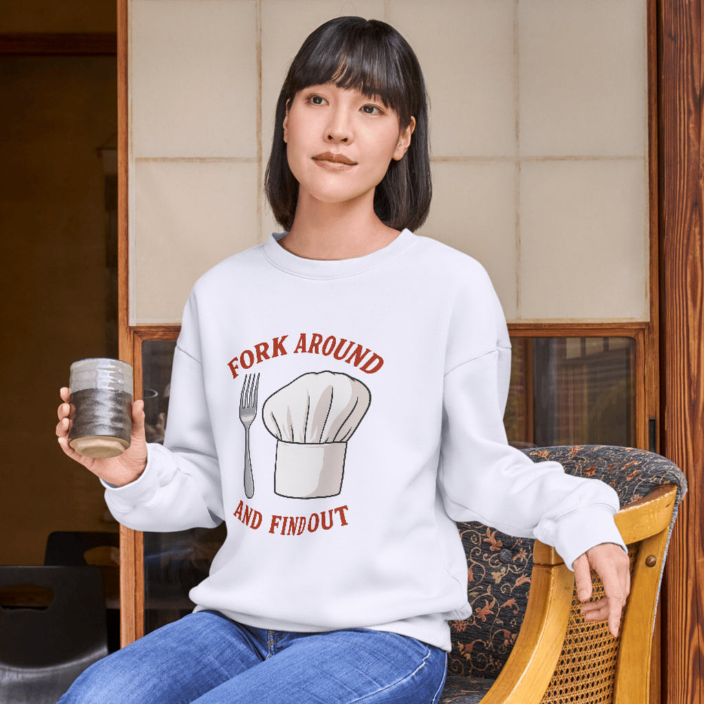 "Fork Around and Find Out" – Chef’s Warning Unisex premium crew neck sweatshirt