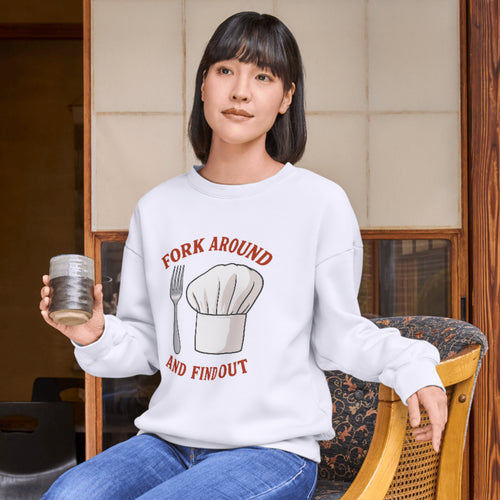 "Fork Around and Find Out" – Chef’s Warning Unisex premium crew neck sweatshirt