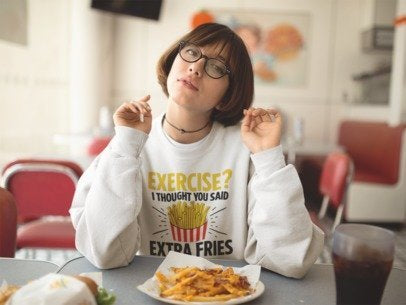 Exercise? I Thought You Said Extra Fries – Funny Fitness Sweatshirt