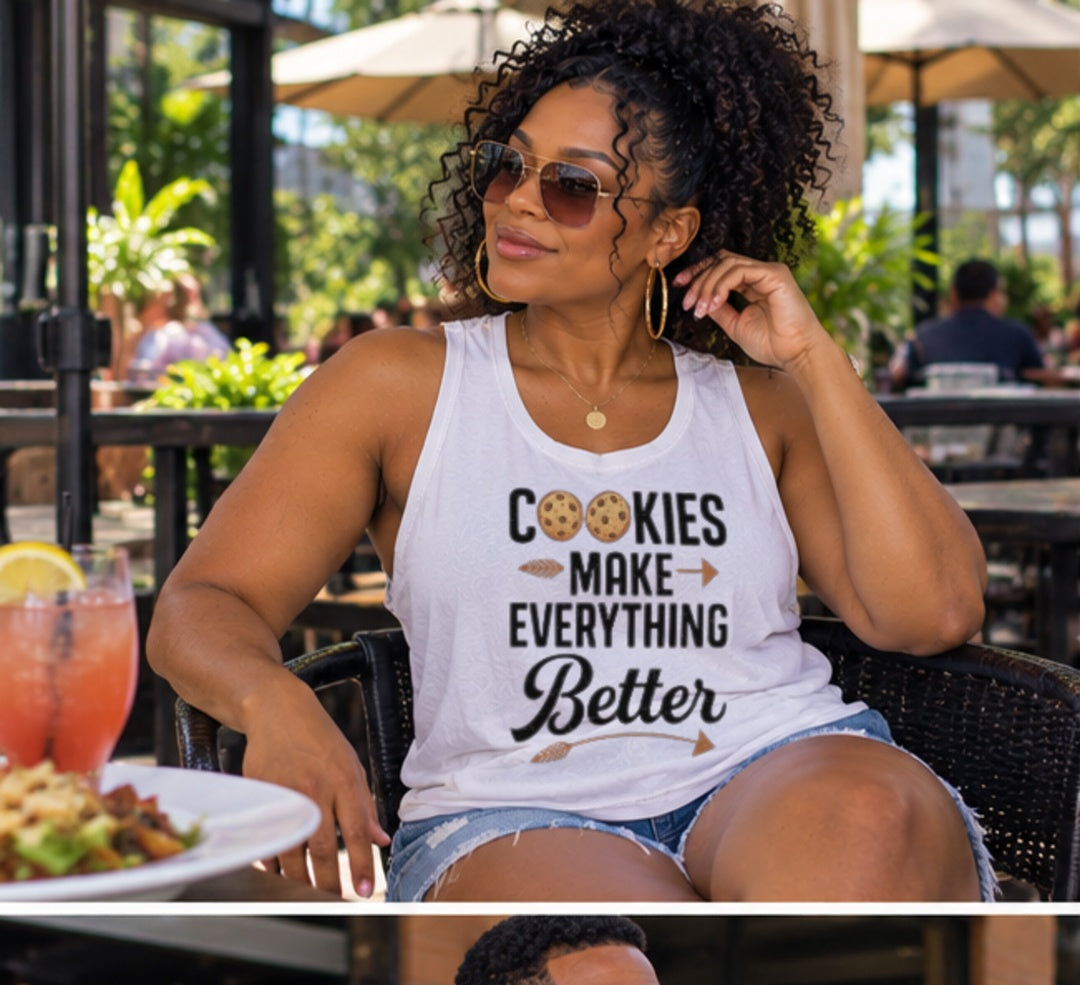Cookies Make Everything Better – Cute Dessert Unisex Tank Top