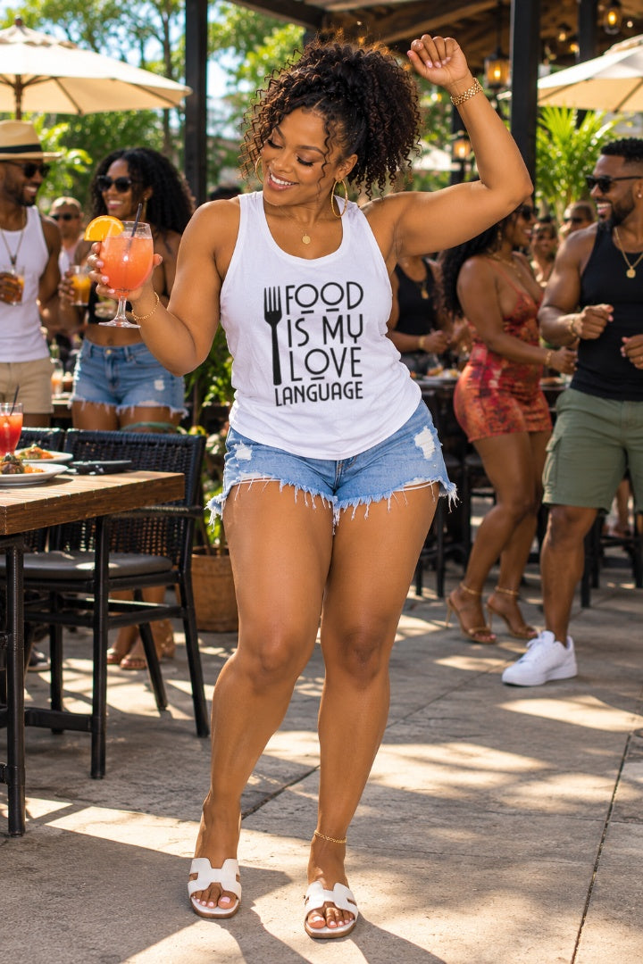 “Food Is My Love Language” Unisex Tank Top